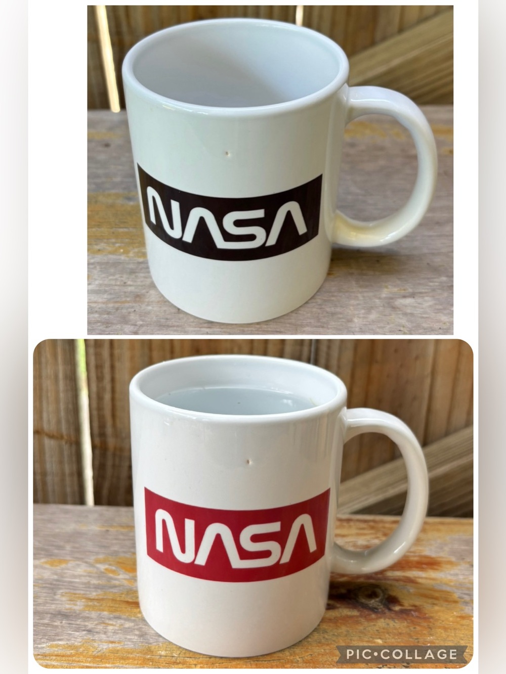 NASA White & Black Color Changing Coffee Mug Size 9oz